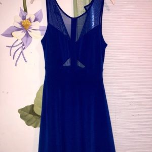 Blue mesh cutout dress